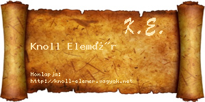 Knoll Elemér névjegykártya