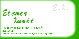 elemer knoll business card