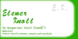 elemer knoll business card